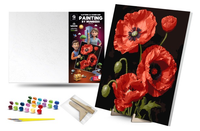 Zestaw Kreatywny Malowanie Po Numerach - Czerwone Maki 40X50 Podstawka