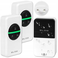 DZWONEK BEZPRZEWODOWY WODOODPORNY DUŻY ZASIĘG IP44 DO DOMU FURTKI NA DRZWI