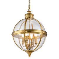 Wisząca lampa retro Adams FE-ADAMS-4P-BB Feiss przezroczysta mosiądz