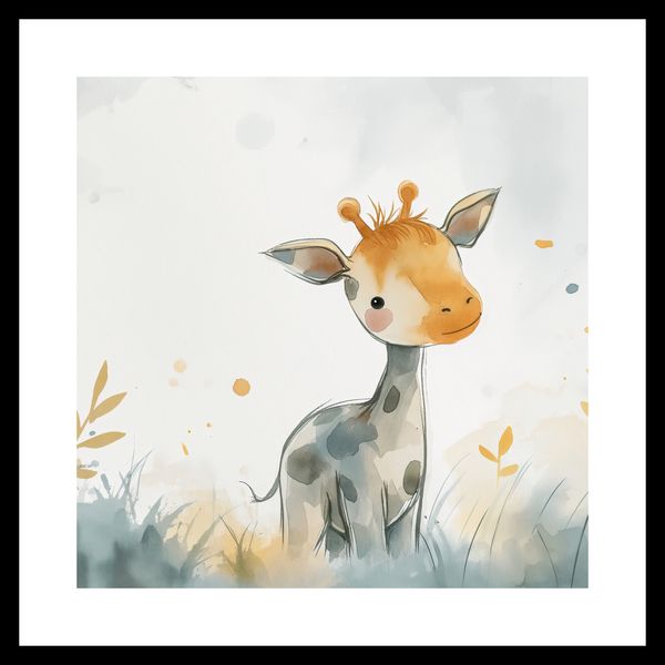 Plakat 40x40cm Mała Żyrafka zdjęcie 3