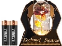 SIOSTRA SIOSTRZE ZNICZ LAMPION NA GRÓB SKOS DŁONIE RÓŻA CZERWONA+LEDY