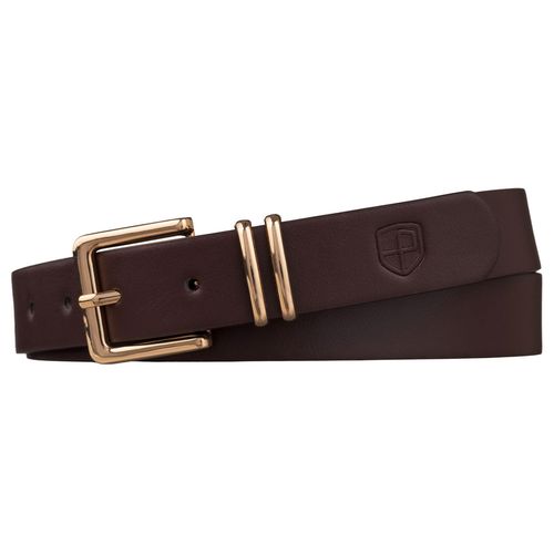 brązowy, wąski pasek damski ze skóry ekologicznej - peterson 105 na Arena.pl