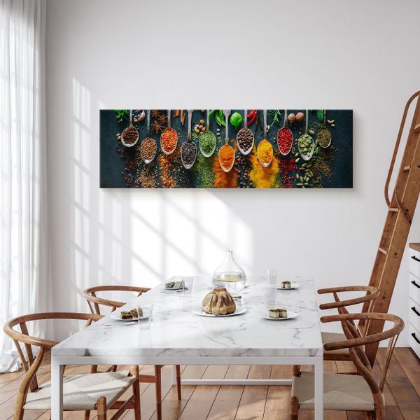 Obraz Panoramiczny Canvas ŁYŻKI Przyprawy Zioła Jedzenie 145cm x 45cm zdjęcie 7