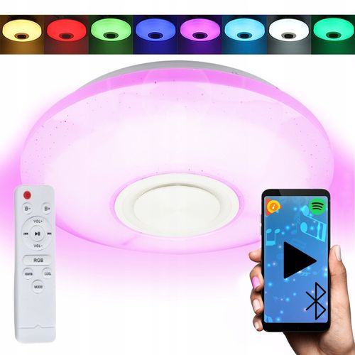 Lampa plafon LED RGB GŁOŚNIK Bluetooth 60w + PILOT na Arena.pl