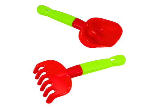 ZESTAW ZABAWEK DO PIASKU ŁOPATKA GRABIE FOREMKI 6 ELE. na Arena.pl