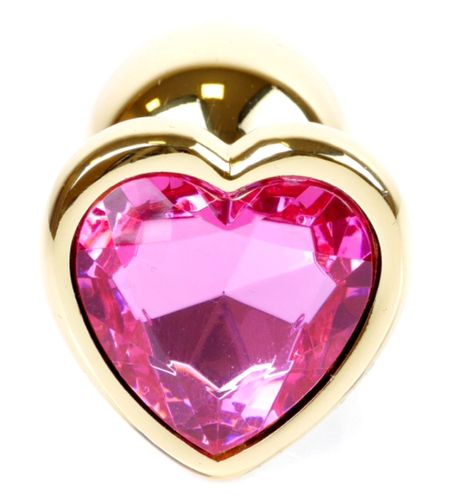 Złoty plug z różowym sercem na Arena.pl