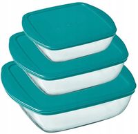 3 x Naczynie żarooodporne Cook & Store Pyrex 0,35 L +1 L+ 2,2 L