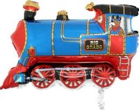 Balon foliowy pociąg niebieski ciuchcia lokomotywa 50cm