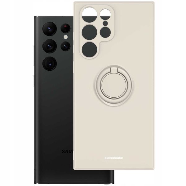 Spacecase Silicone Ring Galaxy S22 Ultra Bone zdjęcie 2