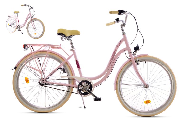 ŚLICZNY ROWER MIEJSKI DAMKA ROMET ANGEL 26" RÓŻ RAMA 17" +KOSZ! Arena.pl