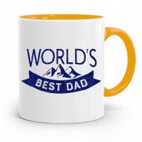 Kubek Żółty Prezent Na Dzień Ojca Best Dad Z Nadrukiem Ze Zdjęciem