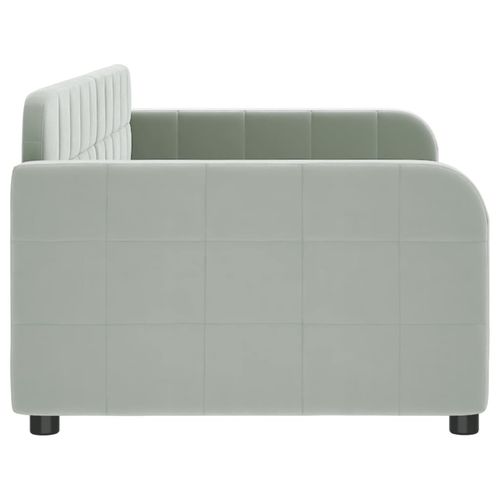 Sofa z funkcją spania, jasnoszara, 90x190 cm, obita aksamitem na Arena.pl