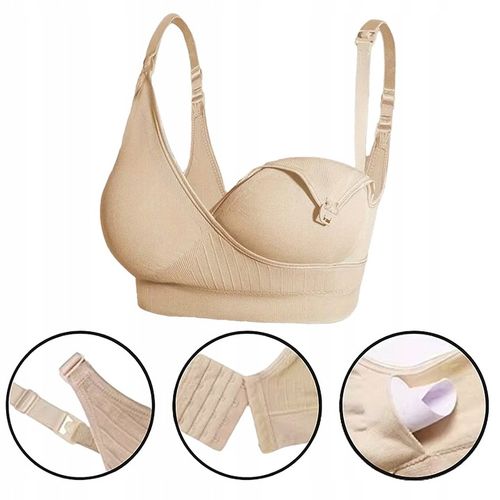 ZESTAW BIUSTONOSZ DO KARMIENIA BEŻOWY CZARNY STANIK CIĄŻOWY KOMPLET na Arena.pl