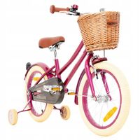 Rower dziecięcy Vintage Germina 16" Fioletowy Dla Dziewczynki + Koszyk