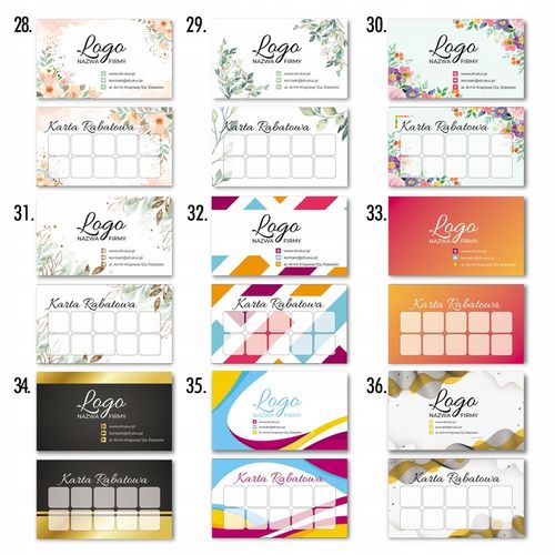 KREATOR Karty rabatowe karty stałego klienta120szt na Arena.pl