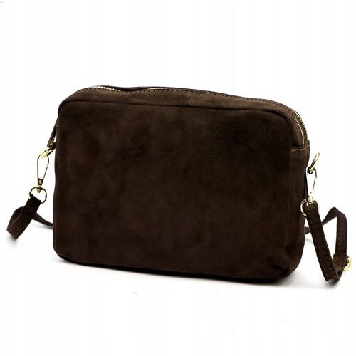 TOREBKA DAMSKA ZAMSZOWA LISTONOSZKA BRĄZOWA CZEKOLADOWA LAURA BIAGGI SKÓRA na Arena.pl