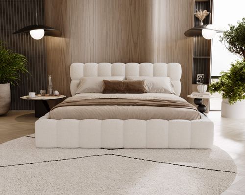 Łóżko tapicerowane Aura 180x200 śmietankowe na Arena.pl