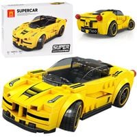 klocki techniczne sportowe auto żółte 143-elementy + naklejki za5742