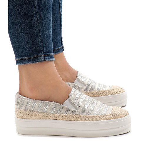 Białe trampki espadryle na platformie r.38 na Arena.pl