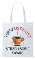 Dla Listonosza Prezent Torba Eco Biała Shopper Z Nadrukiem Ze Zdjęciem