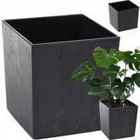 DONICA DONICZKA OGRODOWA KWIETNIK MISA CZARNY POŁYSK BETON + WKŁAD 40x40 cm