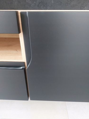 Szafka RTV czarna mat+dąb Artisan Wisząca i stojąca Odyn na Arena.pl