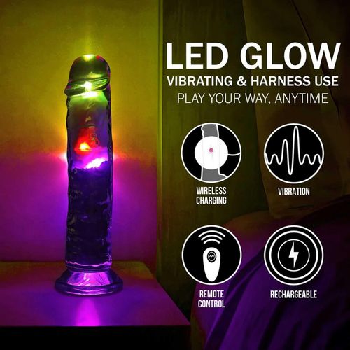 Led Vibrating Straight Cock - 20 Cm - Transparent na Arena.pl