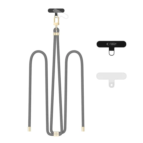 Smycz Tech-Protect C7S Rope Crossbody Strap - szare zdjęcie 1