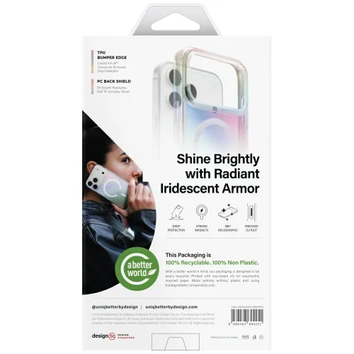 Etui UNIQ Iridescia na iPhone 17 Pro Magclick Charging - wielokolorowe na Arena.pl