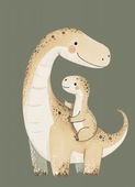 Plakat 13x18cm Wzory dla Dzieci, Chłopca Do Pokoju - Dinozaury