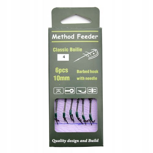 Haczyki Method Feeder na przyponie z igłą # 4 - 6 szt na Arena.pl