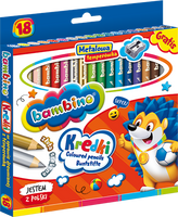 KREDKI W OPRAWIE DREWNIANEJ Z TEMPERÓWKĄ 18 SZTUK BAMBINO