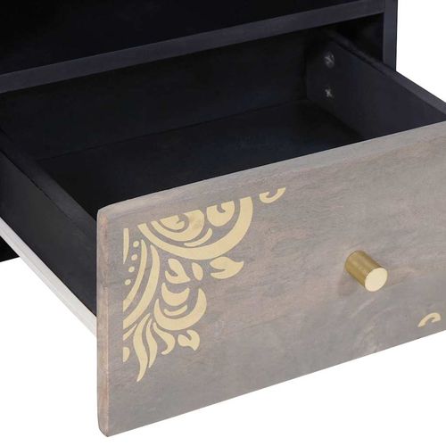 Stolik kawowy Szary 80 x 54 x 40 cm lite drewno mango na Arena.pl