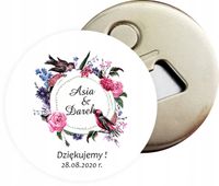 Otwieracz z magnesem ŚLUB WESELE podziękowanie dla gości WASZE IMIONA DATA