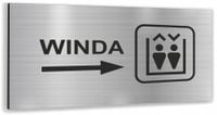 Tabliczka WINDA DOWOLNY NADRUK Tablica nierdzewna informacyjna SREBRNA