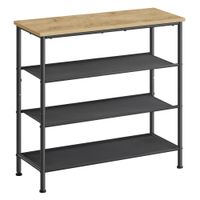 Szafka na buty loft 75x30x71 cm dąb artisan czarna