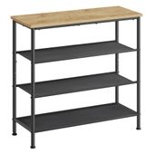 Szafka na buty loft 75x30x71 cm dąb artisan czarna