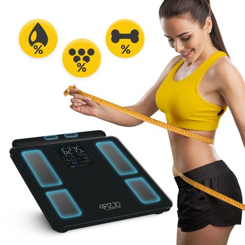 WAGA ŁAZIENKOWA ANALITYCZNA ELEKTRONICZNA POMIAR TŁUSZCZU BMI SZKLANA SMART na Arena.pl