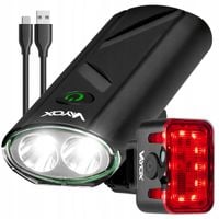 ZESTAW LAMPKI ROWEROWE LED PRZEDNIA I TYLNA OŚWIETLENIE NA ROWER USB VAYOX