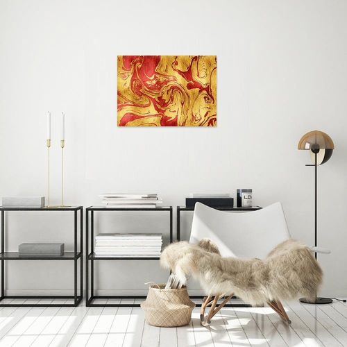 Deco Panel, Czerwono-złota abstrakcja 60x40 na Arena.pl