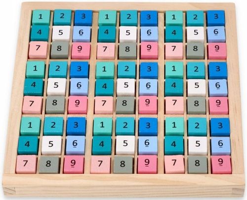 DREWNIANE SUDOKU GRA LOGICZNA MATEMATYCZNA ŁAMIGŁÓWKA EDUKACYJNA ADAM TOYS na Arena.pl