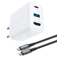 2w1 ładowarka sieciowa z kablem usb-c + przejściówka adapter usb-c