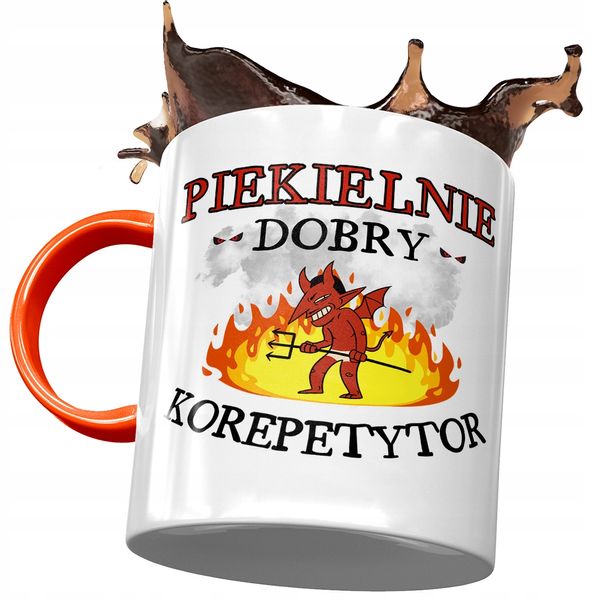 Kubek Pomarańczowy Dla Korepetytora Na Prezent Z Nadrukiem Ze Zdjęciem zdjęcie 1