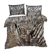 Pościel EVA14 160x200 + 70x80 brąz satyna bawełna komfortowa