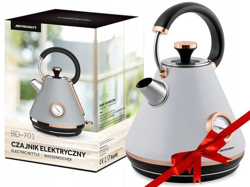 CZAJNIK ELEKTRYCZNY Z TERMOMETREM BEZPRZEWODOWY RETRO 1,7L BERDSEN na Arena.pl