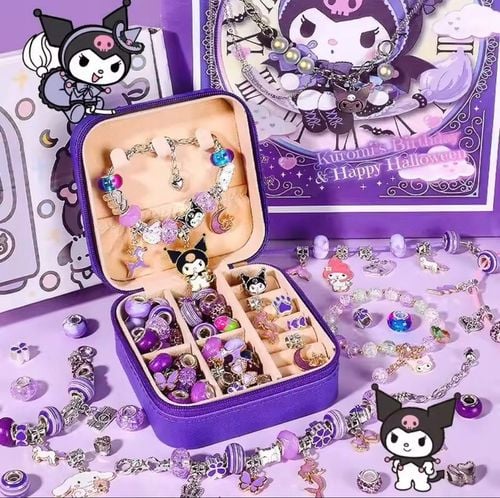 DUZY ZESTAW X2 CHARMS KUROMI 72EL DO ROBIENIA BRANSOLETEK +PUDELKO PREZENT na Arena.pl