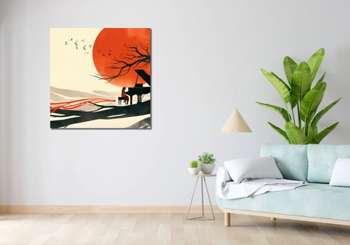 Obraz 90x90cm Pianistka na Arena.pl