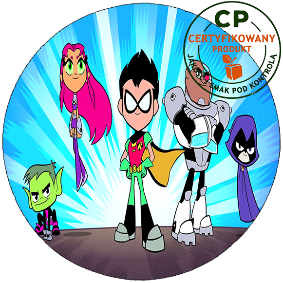 Opłatek na tort Młodzi Tytani zdjęcie 1