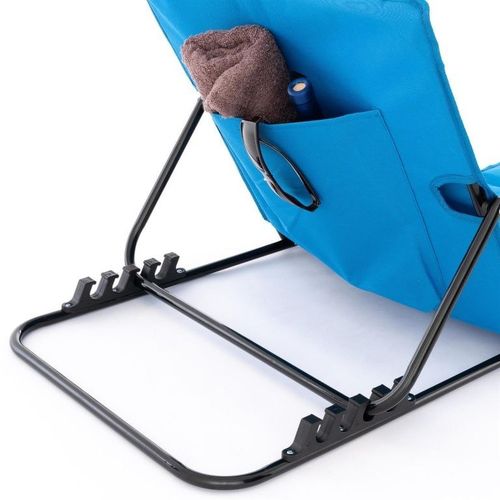 Regulowana mata plażowa z oparciem - niebieska na Arena.pl