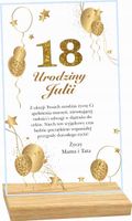 STATUETKA RAMKA z życzeniami 18 urodziny spersonalizowany prezent nadruk UV
